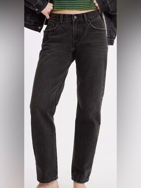 Levi’s Middy Straight Jeans Mid rise no service black street 90s hipster 29/31